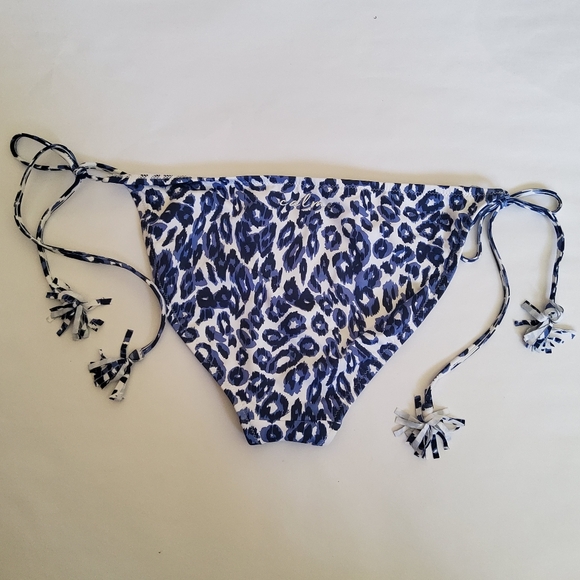 Calme By Johnny Was Blue Tiger String Bikini Swimsut Bottom Sizs S New - Picture 11 of 16